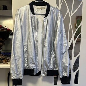 SHADES OF GREY BY MICAH COHEN Metallic Bomber Jacket (M)